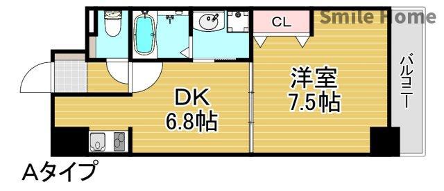 TKM KOHAMA(1DK/6階)の間取り写真