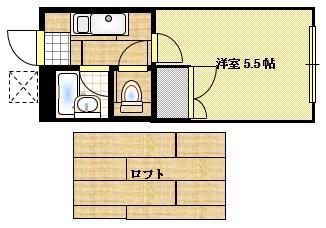 プラザドゥオーロラA(1K/1階)の間取り写真