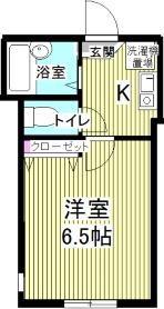 リバーサイド滝頭B棟(1K/2階)の間取り写真