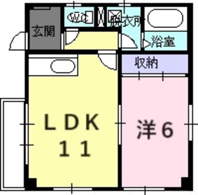 メゾン山崎(1LDK/2階)の間取り写真