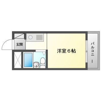 ヴィラ守口(1K/8階)の間取り写真