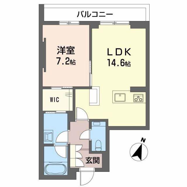 AZUR米山(1LDK/1階)の間取り写真