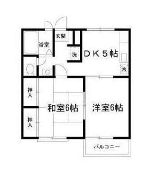 ヒルトップベイ横濱(2DK/2階)の間取り写真