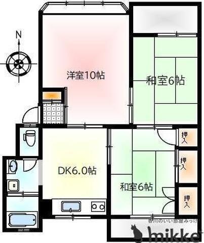 アーバンハイツ2号(3DK/2階)の間取り写真