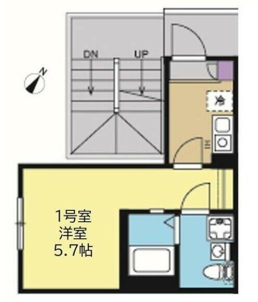 プライム大口(1K/1階)の間取り写真