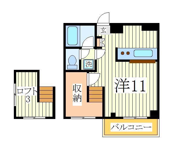 TX青山(ワンルーム/2階)の間取り写真