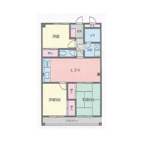 コーポ坂本(3LDK/3階)の間取り写真