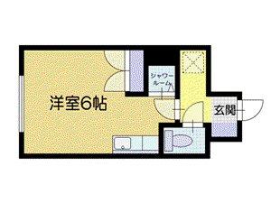 ステーションハイツ(ワンルーム/4階)の間取り写真
