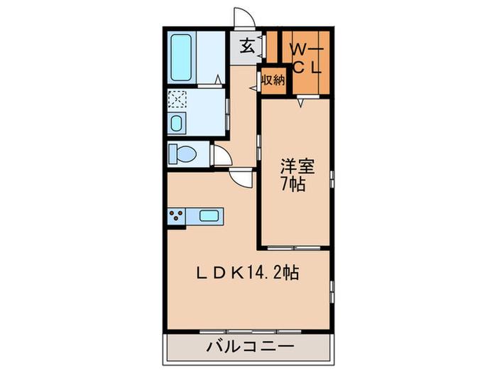 クリザンテーム(1LDK/2階)の間取り写真