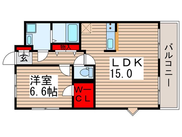 柏808タワー(1LDK/6階)の間取り写真