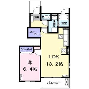 アルジェント(1LDK/1階)の間取り写真