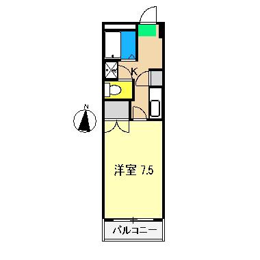 クラウドハウスI(1K/3階)の間取り写真