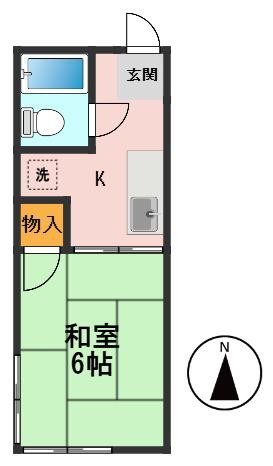 シティハイムコスモス(1K/2階)の間取り写真