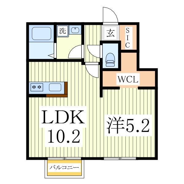 セナリオフォルム柏たなかII(1LDK/1階)の間取り写真