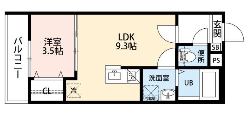 KBY FUTASE(1LDK/3階)の間取り写真