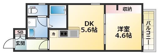 GARDENIA鶴見(1DK/8階)の間取り写真