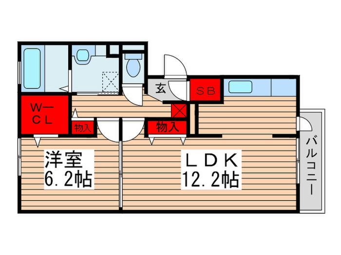 グラティア(1LDK/1階)の間取り写真