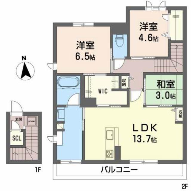 シャーメゾン樹(3LDK/2階)の間取り写真
