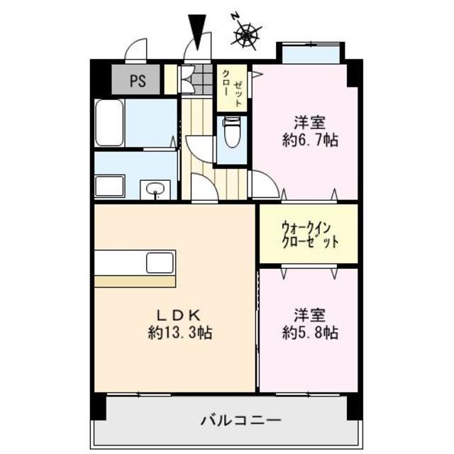 グランコード(2LDK/1階)の間取り写真