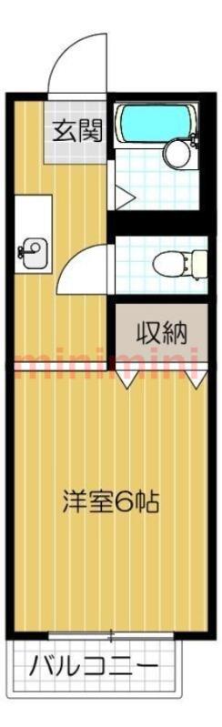 シティハイツ天神(1K/2階)の間取り写真