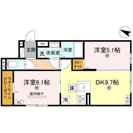 KANEMASA(2DK/1階)の間取り写真