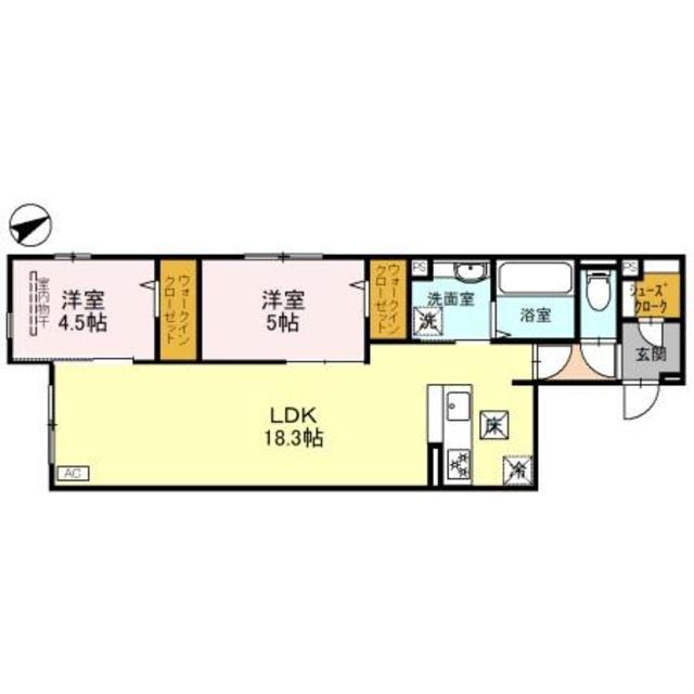 OESTE CASA(2LDK/2階)の間取り写真