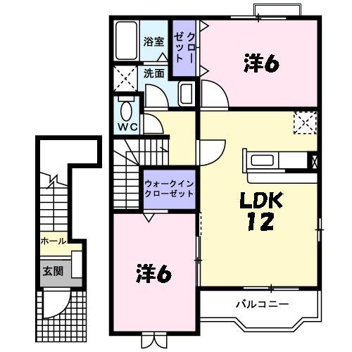 アヴァンティ黒井(2LDK/2階)の間取り写真