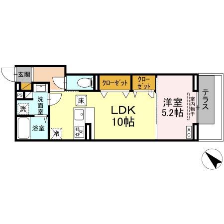 D-SOLACE新千葉(1LDK/1階)の間取り写真