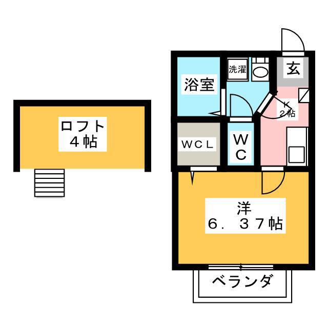 LAVIEENROSEII(1K/2階)の間取り写真