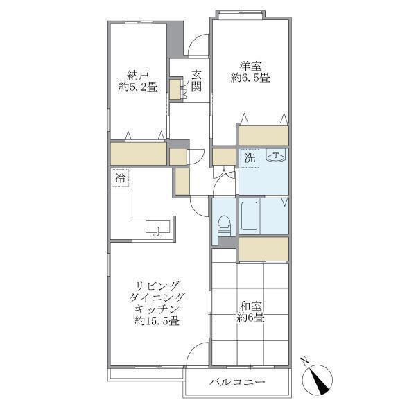 イズム南柏(2SLDK/3階)の間取り写真