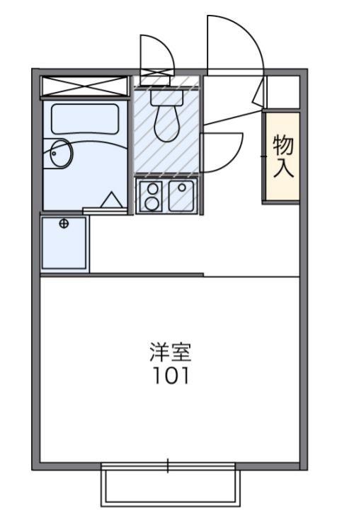 レオパレス緑町(1DK/1階)の間取り写真