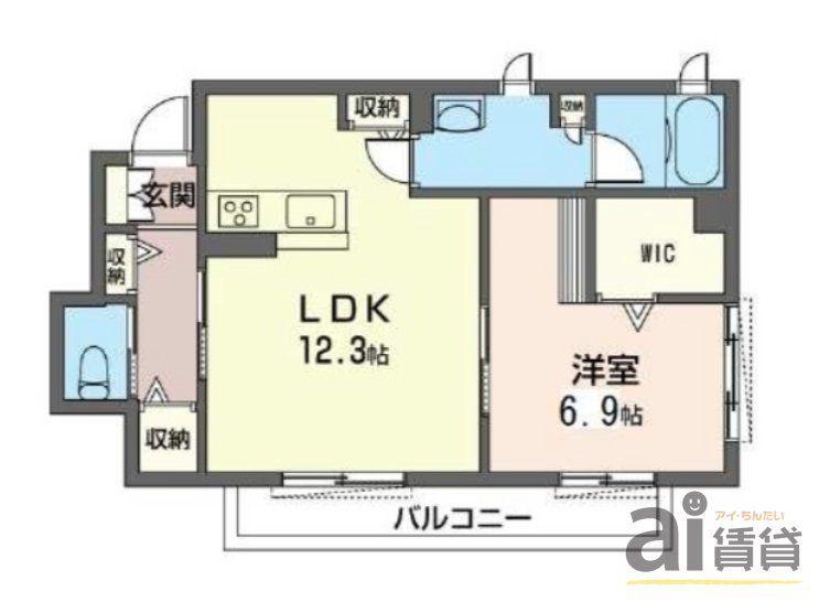 MAISON REVE(1LDK/1階)の間取り写真