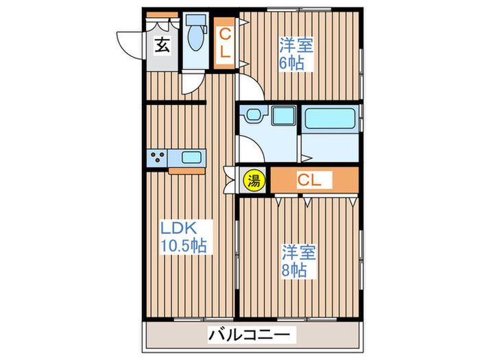 すまいる15番館(2LDK/3階)の間取り写真