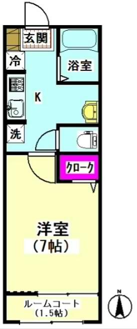FELICE VITA(1K/1階)の間取り写真