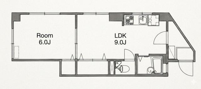 天満マンション(1LDK/5階)の間取り写真