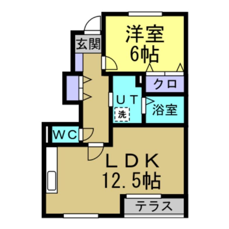 クレールコート(1LDK/1階)の間取り写真