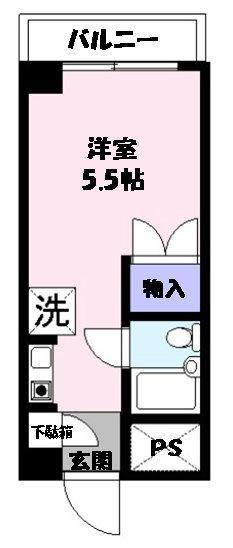 カルムフジミ(ワンルーム/4階)の間取り写真