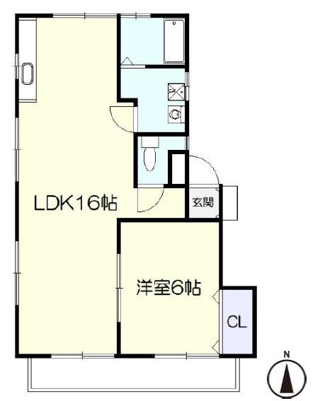リリーヒルズ(1LDK/2階)の間取り写真