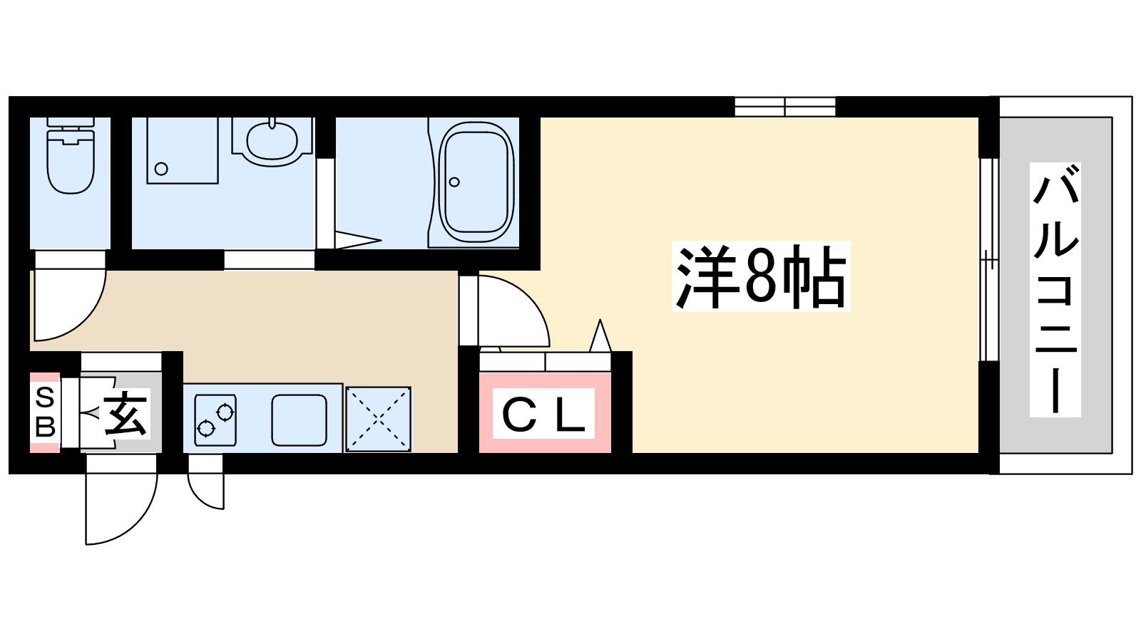 パークヒルズ新大阪ウィル(1K/3階)の間取り写真