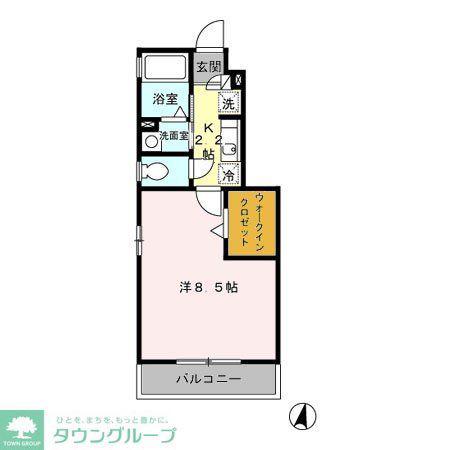 ファミーリエB・CC(1K/1階)の間取り写真
