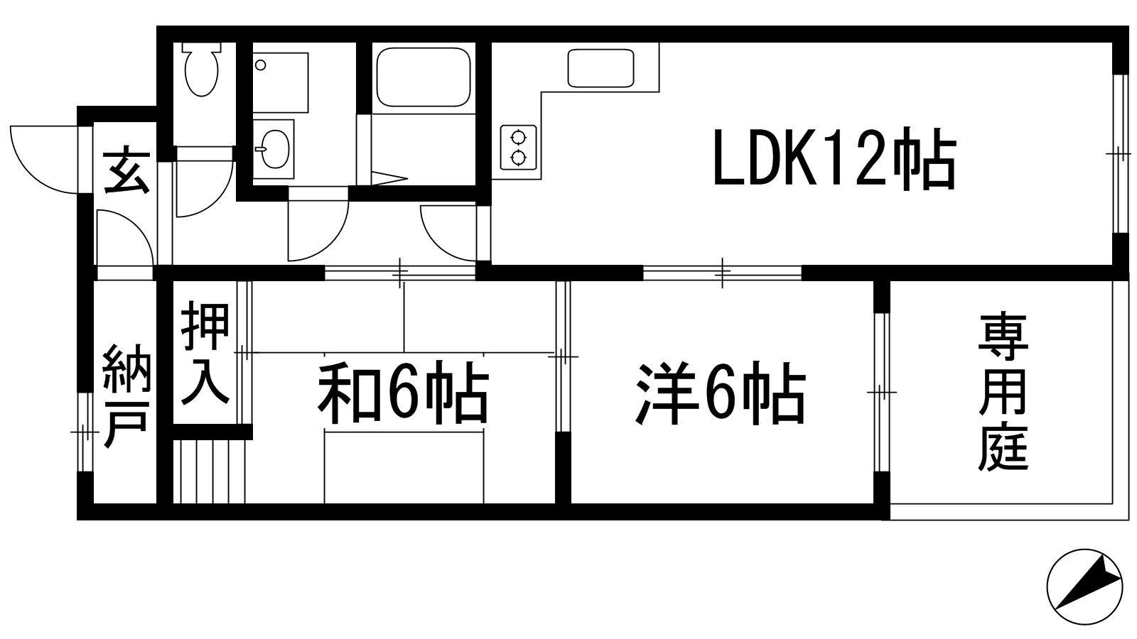 サンロード(2LDK/1階)の間取り写真