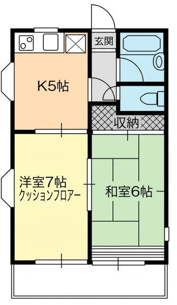 MAC小手指ハイム(2K/1階)の間取り写真