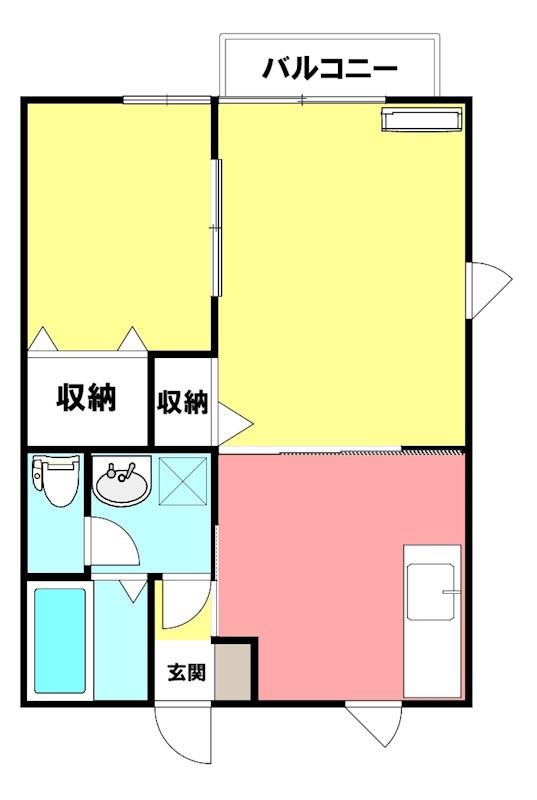 青森県八戸市 2階建 築24年(2DK/2階)の間取り写真