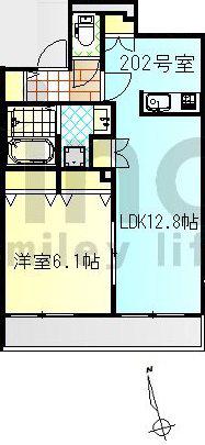 テラス久里浜II(1LDK/2階)の間取り写真