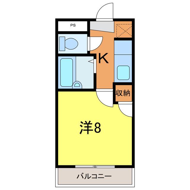 ヴィバリーヒルズ(1K/1階)の間取り写真