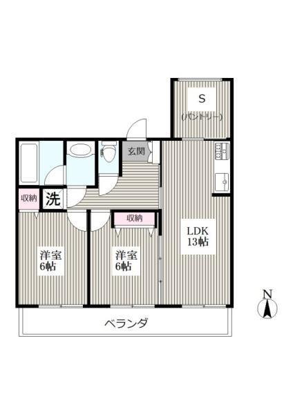 グランツGK(2SLDK/4階)の間取り写真
