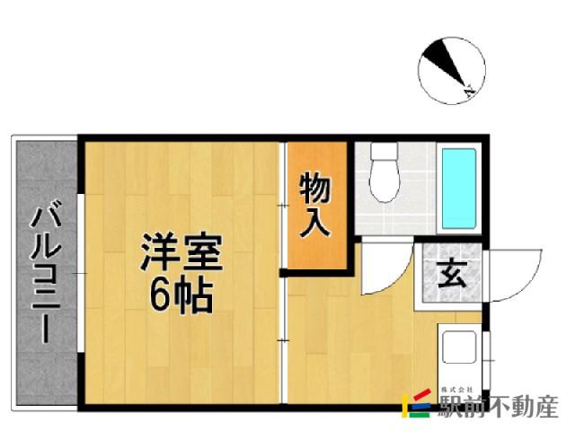 コーポ赤いきつね(1K/2階)の間取り写真