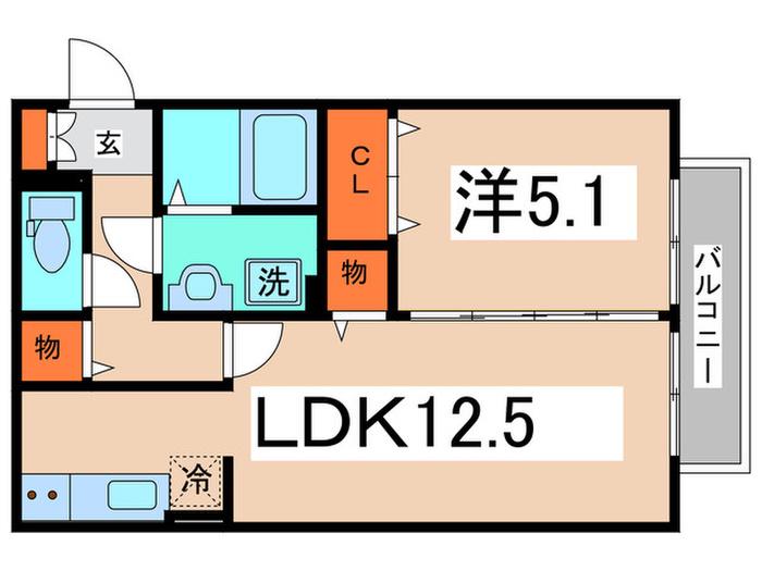 アルカーディア(1LDK/2階)の間取り写真