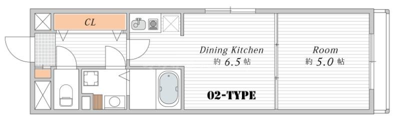 エトワール江古田(1DK/1階)の間取り写真