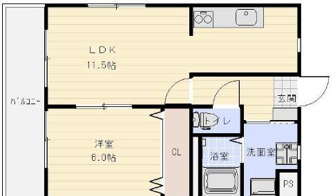 アスティオンII(1LDK/3階)の間取り写真